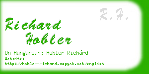 richard hobler business card